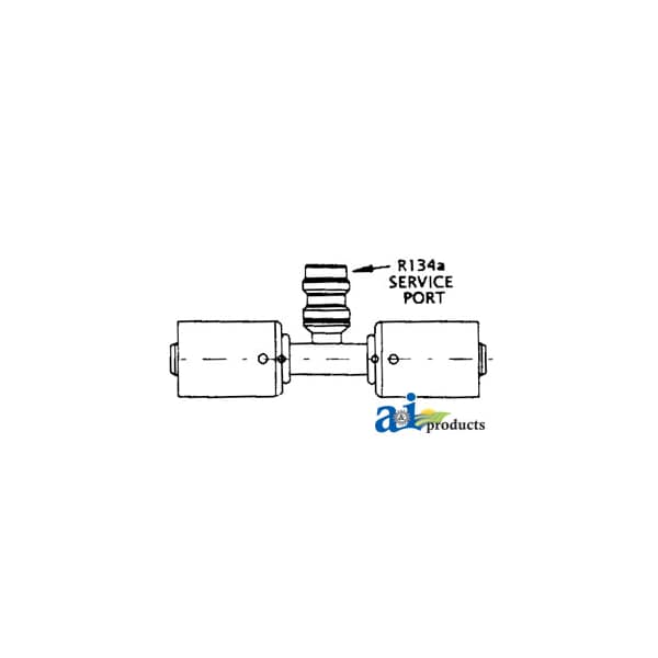 Straight Splicer w/ R134a Service Port Steel Beadlock Fitting 4" x5" x2"